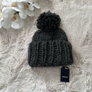Hat Attack Chunky Knit Beanie Pom Hat Charcoal OS